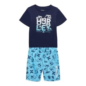 Hurley Little Boy's 2-Piece Rashguard & Swim Shorts Set| Size 2T